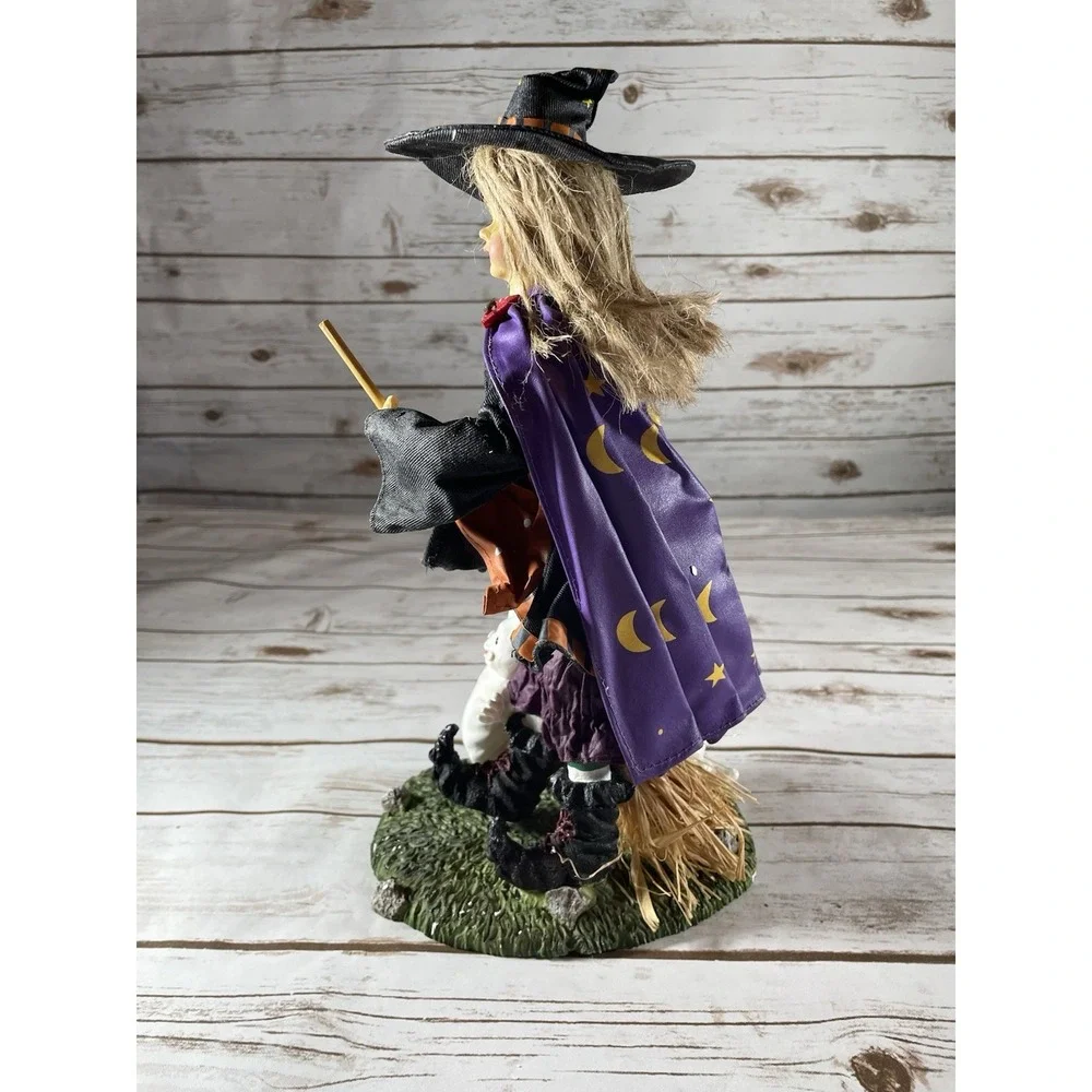Vintage Halloween Witch & Scarecrow Fabric Mache Figurines 13